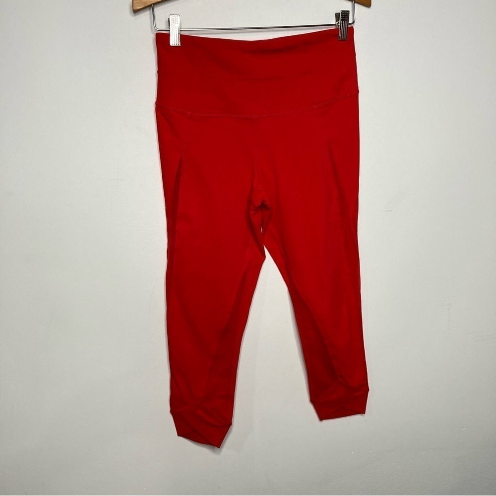 Zella red below the knee leggings size medium
